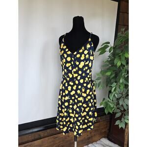 nine britton Navy Dress with Yellow Lemon Print